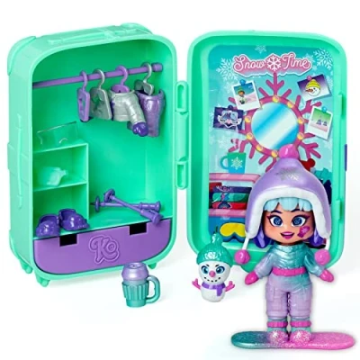 Afbeelding van KOOKYLOOS Wanda&#039;s Suitcase Poppenkoffer met meer dan 14 mode accessoires en exclusieve pop 3 grappige uitdrukkingen inclusief kleding, schoenen,