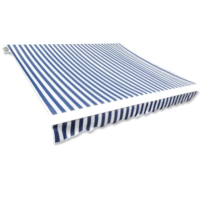 Afbeelding van Luifeldoek 450x300 cm canvas blauw en wit