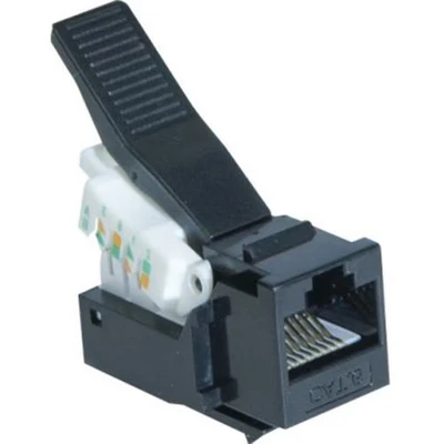 Afbeelding van Exertis Connect RJ45 bus, Cat. 6, UTP, Keystone, zwart Voor installatie in moduledragers, datacontactdozen of (Keystone module), Netwerk accessoires
