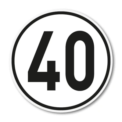 Afbeelding van 40 km/u sticker I Maat Ø 20 cm Snelheidssticker kfz_539