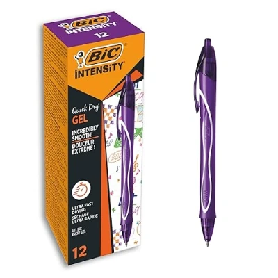 Afbeelding van BIC Gel ocity Sneldrogende Gelpennen met Kliksysteem Paars Doos van 12 Stuks Medium Punt 0,7 mm