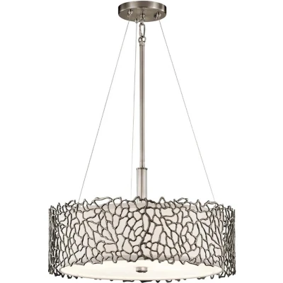 Afbeelding van Kichler LED Pendelarmatuur Silver Coral 3X E27 Max 60W Dimbaar Classic Pewter