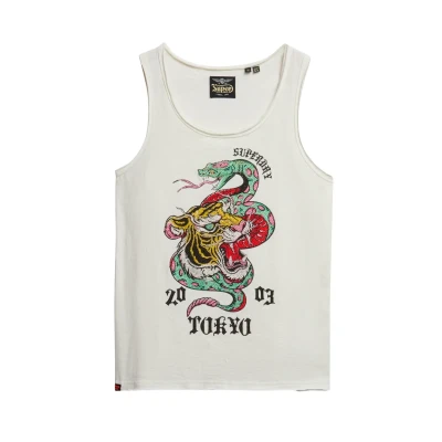 Afbeelding van Superdry NEO TRAD Tattoo Scoop NECK TANK Top, Dames, Maat: 42, Bone white slub