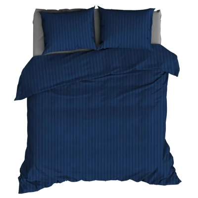 Afbeelding van SATIN D&#039;OR SATIJN Dekbedovertrek 240x200/220 streep nightblue