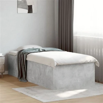 Afbeelding van vidaXL Bedframe bewerkt hout betongrijs 100x200 cm
