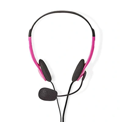Afbeelding van PC headset Nedis (Microfoon, 2x Jack 3.5 mm, 2.0 m, Roze)