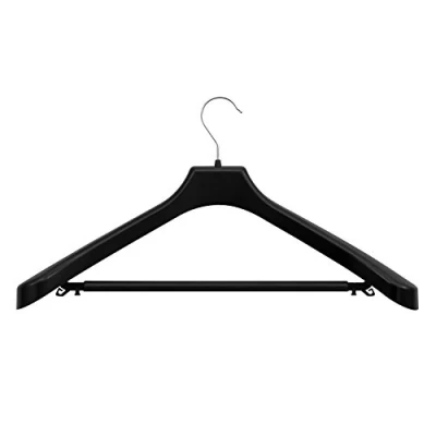 Afbeelding van Set van 3 kleerhangers kunststof, zwart, breedte 50 cm