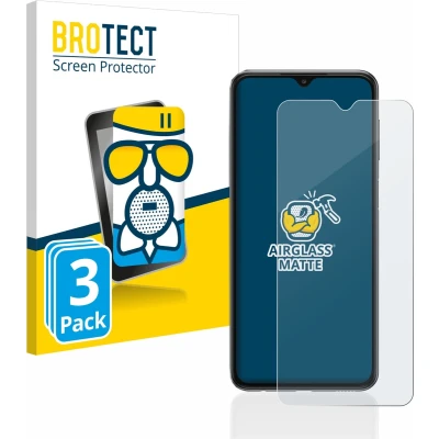 Afbeelding van BROTECT AirGlass Matte kogelwerende glasfolie (3 Stuk, Samsung Galaxy A23 5G), Smartphone beschermfolie, Grijs