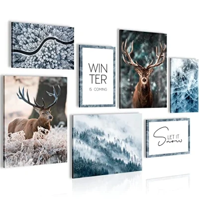 Afbeelding van winter 100 x 70 cm Meteen ophangen muurdecoratie wanddecoratie woonkamer canvas schilderijen slaapkamer