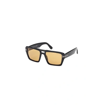 Afbeelding van Tom Ford Redford Zonnebril, Heren, Maat: 56, Glossy black brown