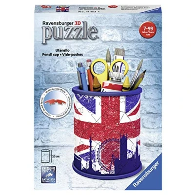 Afbeelding van Ravensburger 3D puzzel Union Jack vanaf 6 jaar 54 genummerde delen om te monteren zonder lijm Inclusief accessoires Hoogte 9,5 cm 11153