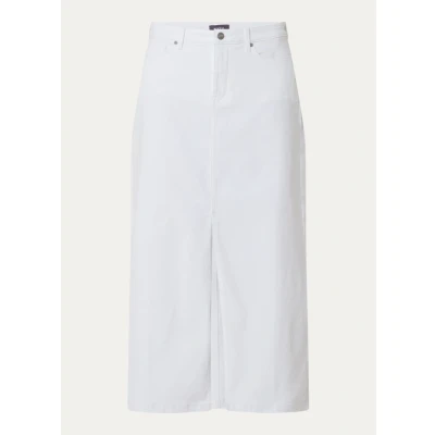Afbeelding van NYDJ dames Midi rok met steekzakken in de kleur Gebroken wit, maat: 36