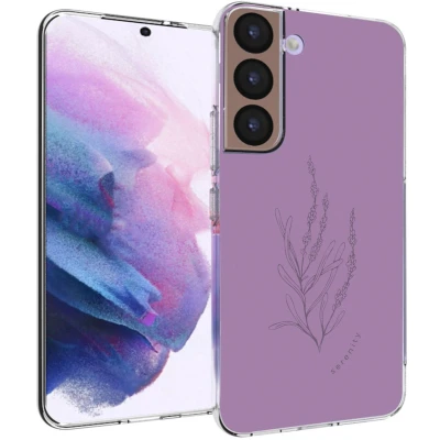 Afbeelding van iMoshion hoesje Geschikt voor Samsung Galaxy S22 Siliconen Design Paars / Floral Purple
