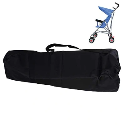 Afbeelding van Universele tas voor kinderwagen, draagtas kinderwagens, schoudertas, waterdicht, licht, opslag, organisatie, vliegtuig, reizen, auto, zwart