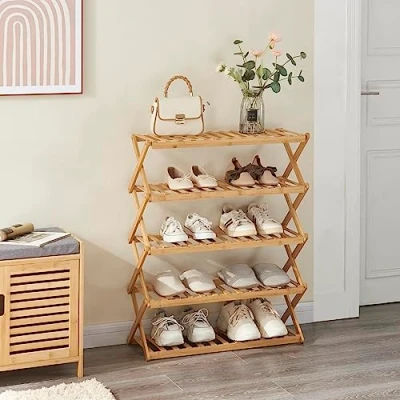 Afbeelding van Schoenenrek Fitzbek 89x67x26 cm bamboe