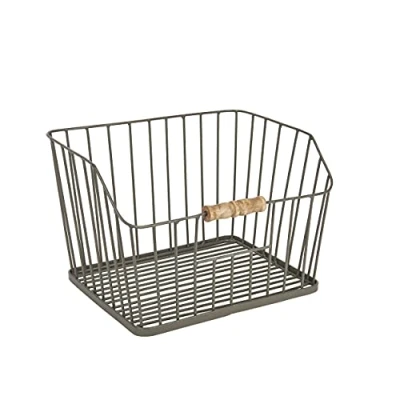 Afbeelding van KitchenCraft Living Nostalgia Grote Draadmand voor Keuken Badkamer Aanrecht of Aan de Muur 23,5 x 28,5 19 Centimeter