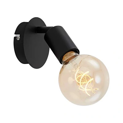 Afbeelding van Briloner Leuchten Wandspot 1 lamp retro vintage spot met draaibare en E27 max. 60 W metaal zwart