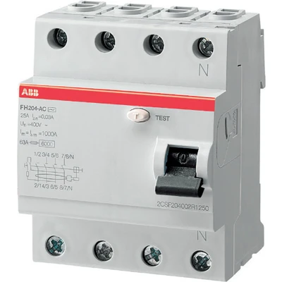 Afbeelding van Aardlekschakelaar ABB 4 P FH 204 A 40/0,03