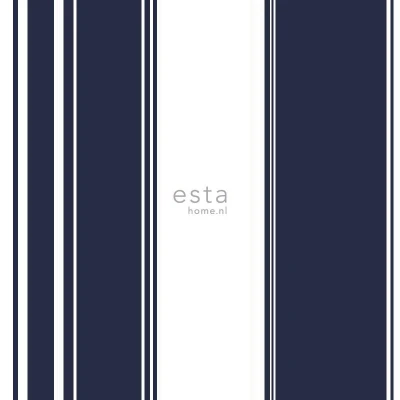 Afbeelding van HD vliesbehang strepen marine blauw 136417 van ESTAhome