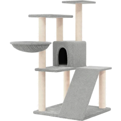 Afbeelding van VidaXL Kattenmeubel met sisal krabpalen 94 cm lichtgrijs