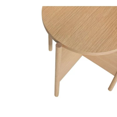 Afbeelding van HÜBSCH INTERIOR HERITAGE ronde eiken bijzettafel FSC® Ø45 x h48cm