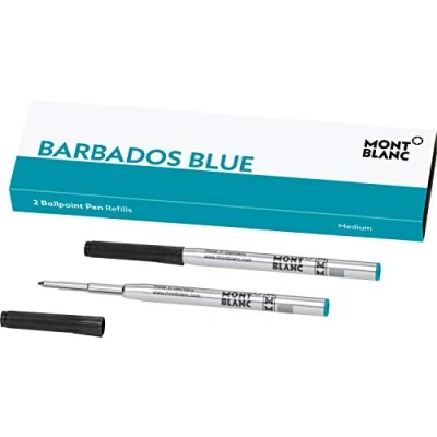 Afbeelding van Montblanc 116219 balpenvulling 2 x Barbados blauw turquoise M maat