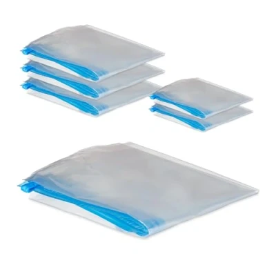 Afbeelding van Relaxdays vacuümzakken kleding set van 6 met ventiel vacuüm opbergzakken vakantie