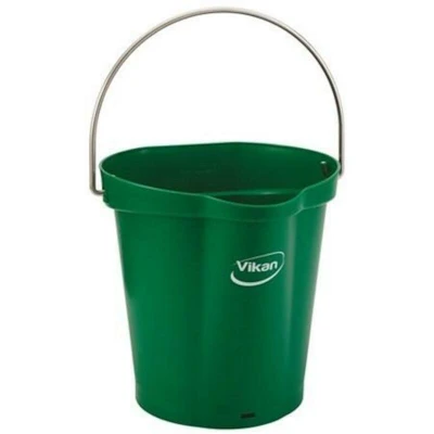 Afbeelding van Vikan Buckets and Lids 6 Liters Bucket Liter Polypropylene Stainless steel 260x270x258mm Also see Lid 5689 Wall holder 16200 Green