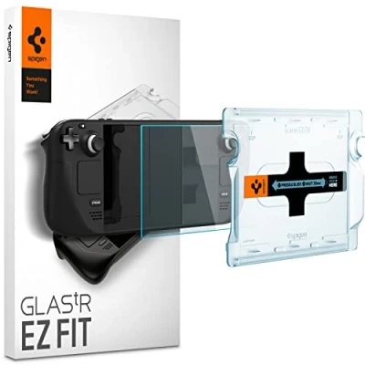 Afbeelding van Spigen Steam Deck screenprotector Gehard glas met montage frame Transparant
