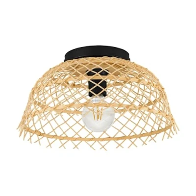 Afbeelding van EGLO Ausnby Plafondlamp E27 Ø 37 cm Zwart/Hout
