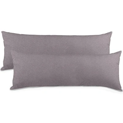 Afbeelding van Aqua Textil Classic Line kussenhoes, 2 stuks, ritssluiting, katoen, 40 x 200 cm, donkergrijs