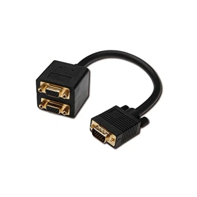 Afbeelding van Digitus AK 310400 002 S VGA kabel Y stekker 15 polig, bus polig 0.20 m Zwart