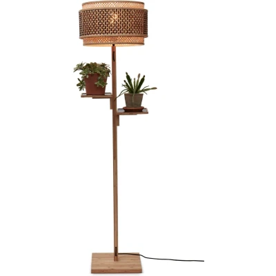 Afbeelding van GOOD&amp;MOJO Vloerlamp Bhutan Bamboe/Zwart Ø40x160cm Bruin
