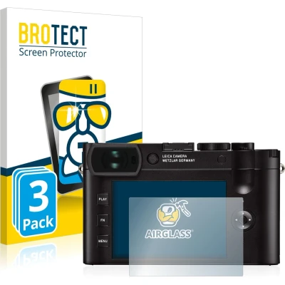 Afbeelding van BROTECT Screenprotector voor Leica Q2 Folie Beschermfolie Beschermglas transparant (3 Stuks)