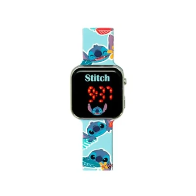 Afbeelding van Kids Euroswan Stitch digitaal led horloge met kalender en tijd, 18 x 7,5 3 cm, verschillende modellen, Blauw, mediano, armband, armband