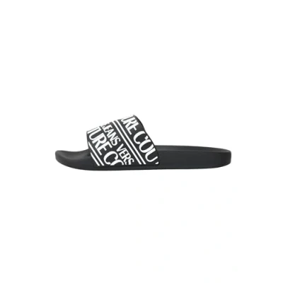 Afbeelding van VERSACE JEANS COUTURE Chaussons noirs pour homme avec motif Institutional Logo, Noir , 41 EU