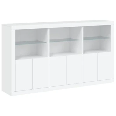 Image de vidaXL Buffet avec lumières LED blanc 181,5x37x100 cm3209149