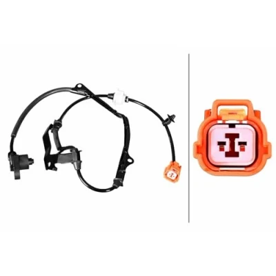 Afbeelding van HELLA 6PU 358 217 621 ABS sensor Met verbindingsstuk Inductie 2 1000