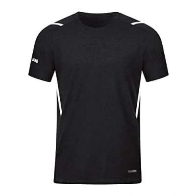 Afbeelding van JAKO T shirt Challenge Zwart gemeleerd/wit