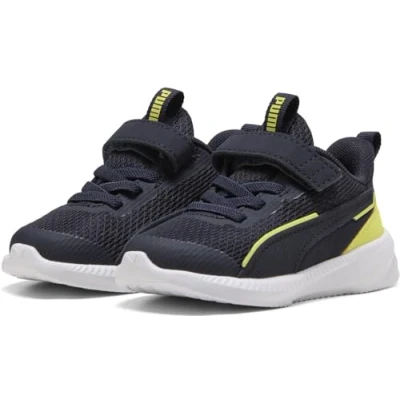 Afbeelding van PUMA Flyer 3 Ac+ Inf Sneakers, uniseks, baby, New Navy Lemon Sherbert Wit, 23 EU
