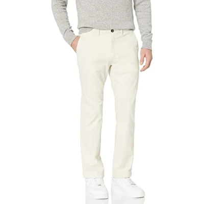 Image de Amazon Essentials Pantalon chino extensible décontracté à coupe droite pour homme, pierre, 86,4 x 83,3 cm (l L)