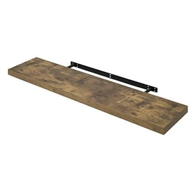 Afbeelding van WOLTU RG9316hov Wandrek, zwevend rek, voor cd&#039;s, dvd&#039;s, 110 x 23 3,8 cm, rustiek bruin