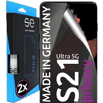 Afbeelding van S.E Screenprotector voor Samsung Galaxy S21 Ultra, anti spyon, stofvrij, luchtbelvrij, 2 stuks