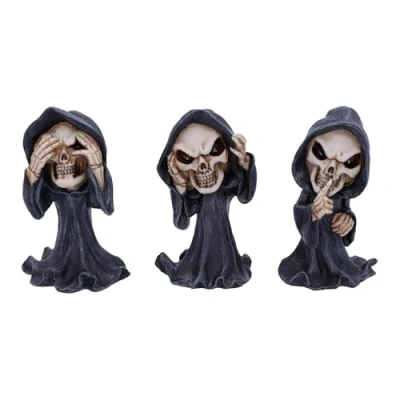 Afbeelding van Nemesis Now Three Wise Magere Hein Hein, 11 cm, zwart