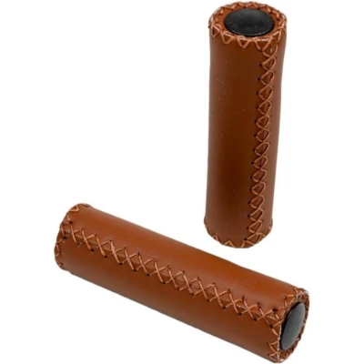 Afbeelding van Benson Fietshandvatten Set Kunstleer 125 mm Cognac Bruin