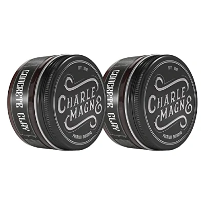Afbeelding van Charlemagne Concrete Clay haarwax voor mannen, supersterke hechting, mat, pomade klei, matte look, styling, crème, haarpasta mannen