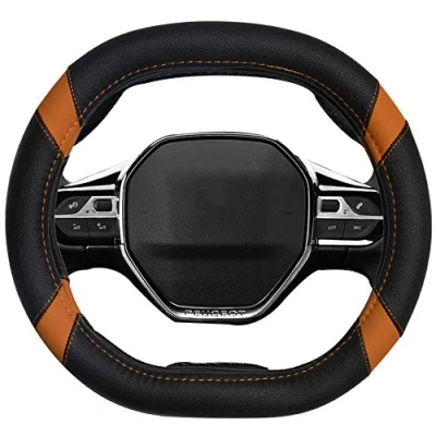 Afbeelding van Mayco Bell Stuurhoes van microvezel leer voor Peugeot 3008 4008 5008 2016 2019 508 208 e (oranje)