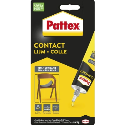 Afbeelding van Pattex contactlijm Transparant, tube van 125 g, op blister lijm
