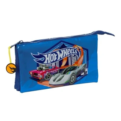 Afbeelding van Pennenetui met 3 vakken Hot Wheels Sonny Marineblauw 22 x 12 cm