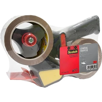 Afbeelding van Scotch afroller H180 met 2 rollen verpakkingsplakband, ft 50 mm x 66 m, PP, bruin verpakkingstape